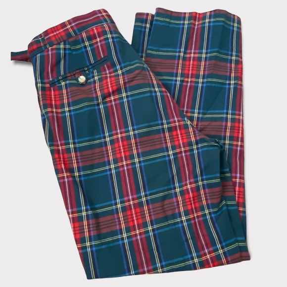 Vintage Polo Ralph Lauren tartan plaid flat front made in USA pant - Picture 4 of 7